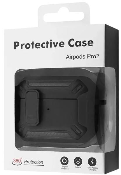 Чохол for AirPods Pro 2 Defender CASE (з карабіном) Black